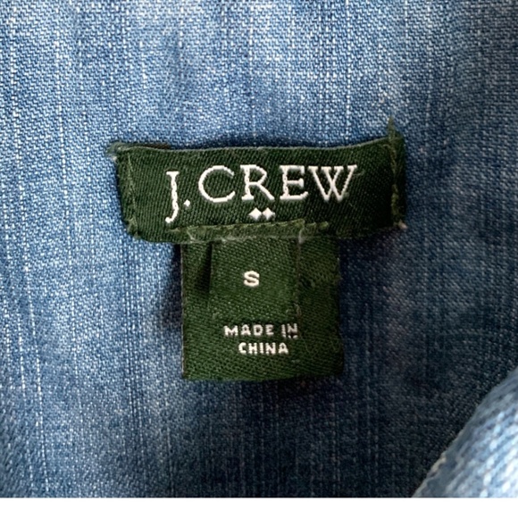 JCrew Women's Denim Shirt Sz Small Pearl Snap Button Long Sleeve J. Crew Jean - Picture 5 of 6